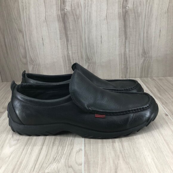 Simple Loafers Mens 12 Black Leather Slip On Shoes - Picture 1 of 13